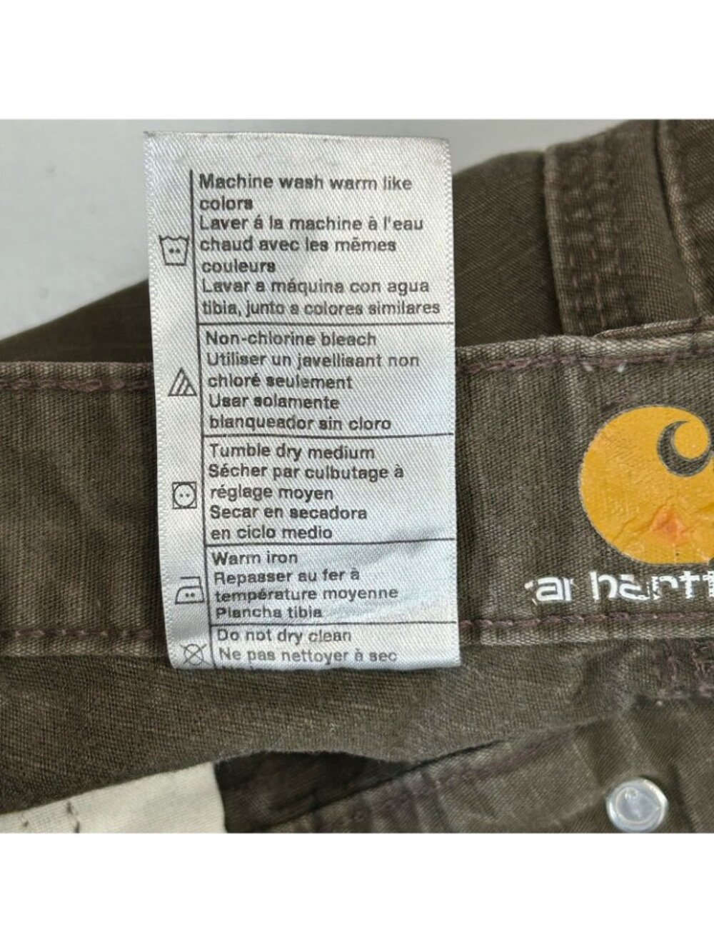 Carhartt B342 DFE Mens 32x32 Ripstop Double Front Knee Utility Cargo Pants Brown - Picture 8 of 16